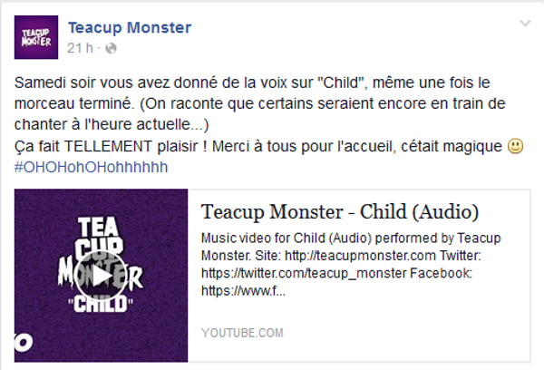 Témoignage du groupe Teacup Monster